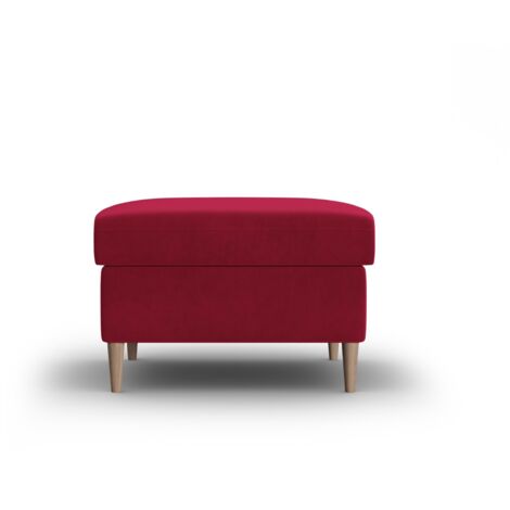 Pouf en velours rouge
