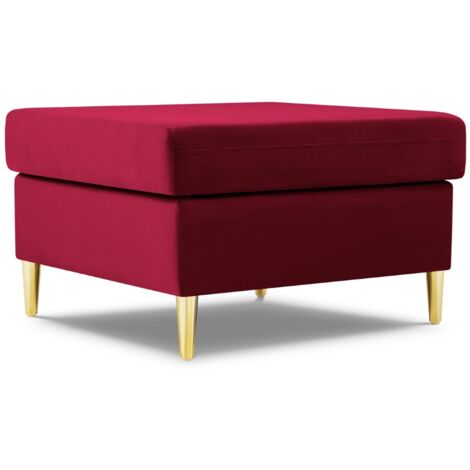 Pouf en velours rouge