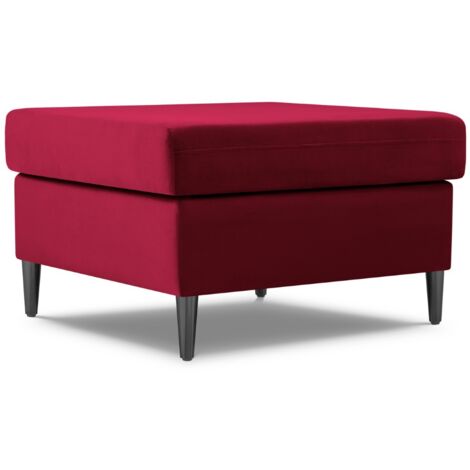 Pouf en velours rouge