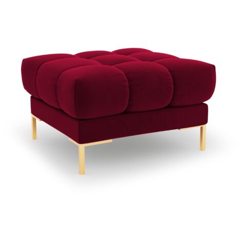 Pouf en velours rouge