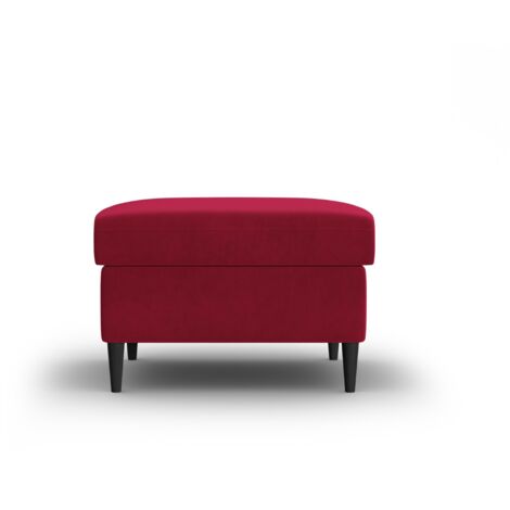 Pouf en velours rouge