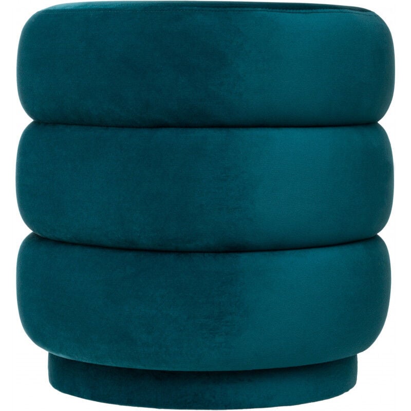 Atmosphera - Pouf en velours 'Sinan' Couleur: Bleu canard