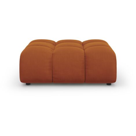 Pouf en velours terracotta