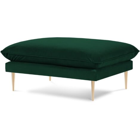 Pouf en velours vert bouteille