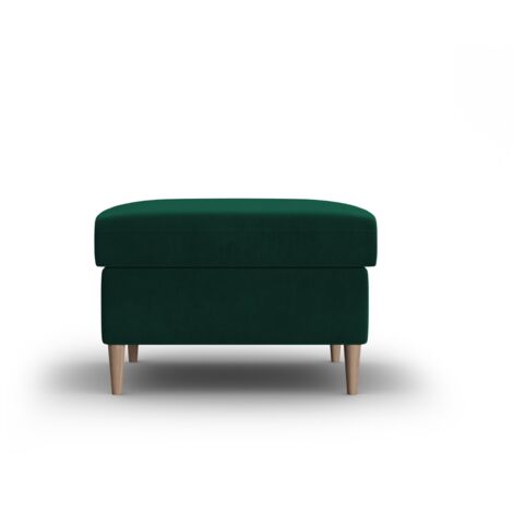 Pouf en velours vert bouteille