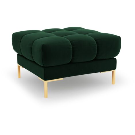 Pouf en velours vert bouteille