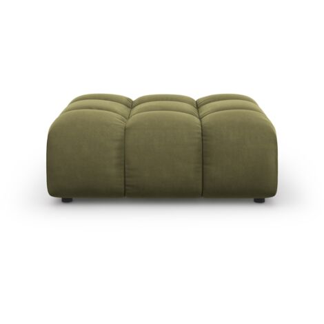 Pouf en velours vert clair