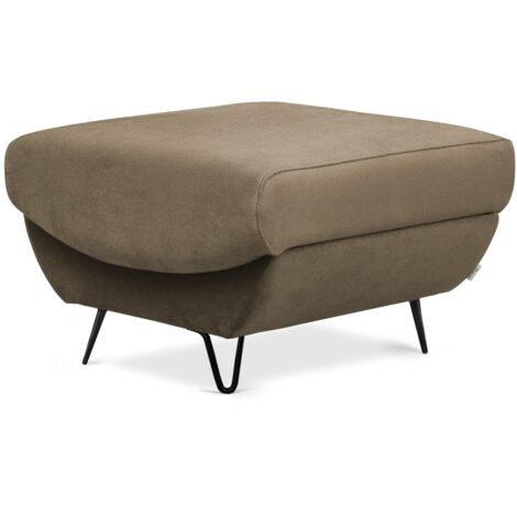 Pouf en velours ZURIK – Confort et praticité-Beige