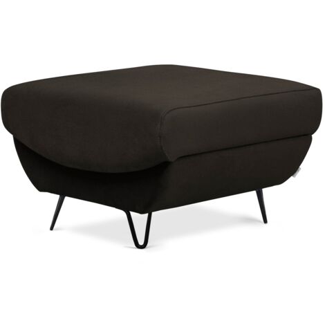 Pouf en velours ZURIK – Confort et praticité-Marron foncé