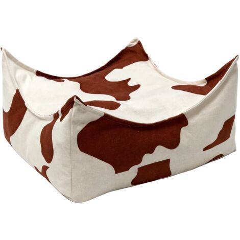 Pouf enfant carré motif vache – Coussin moelleux