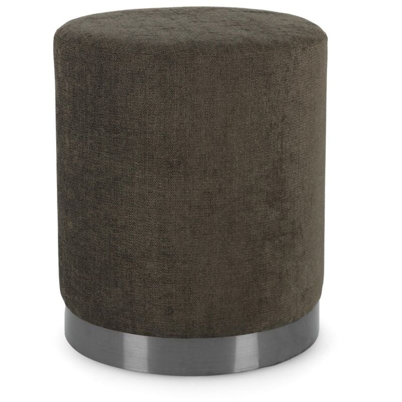 Image of Poltrona Pouf Ernestine per interno, con struttura in legno di pino e mdf da Ø35 x 42h cm -Frost