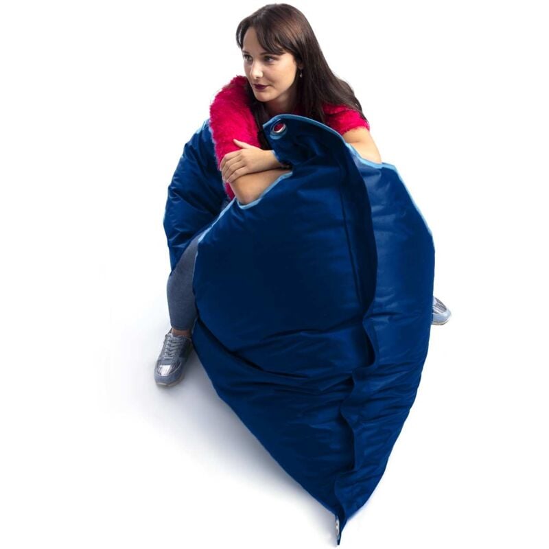 Pouf Extérieur, Extérieur, Outdoor, Jardin, Terrasse, Bleu Marine BiG52 IRON RAW