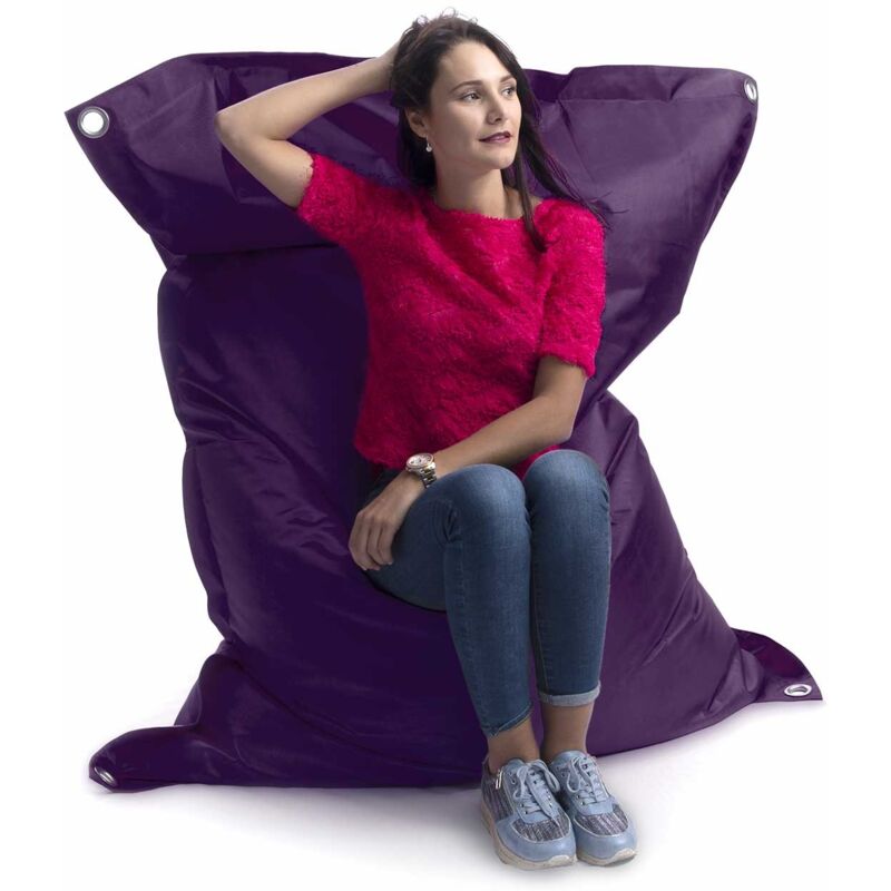 Pouf Extérieur, Outdoor, Jardin, Terrasse, Aubergine BiG52 iron raw