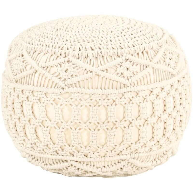 Vidaxl - Pouf fait à la main en macramé 45x30 cm Coton