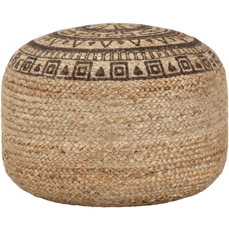 Pouf Hand-Worké Brown 45x30 cm en jute brun