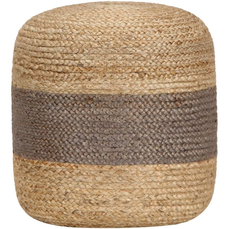 Pouf fait à la main Gris 40 x 45 cm Jute Vidaxl