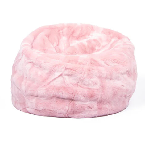 Pouf fausse fourrure et polyester collection SOFT ANIMALS rose avec remplissage