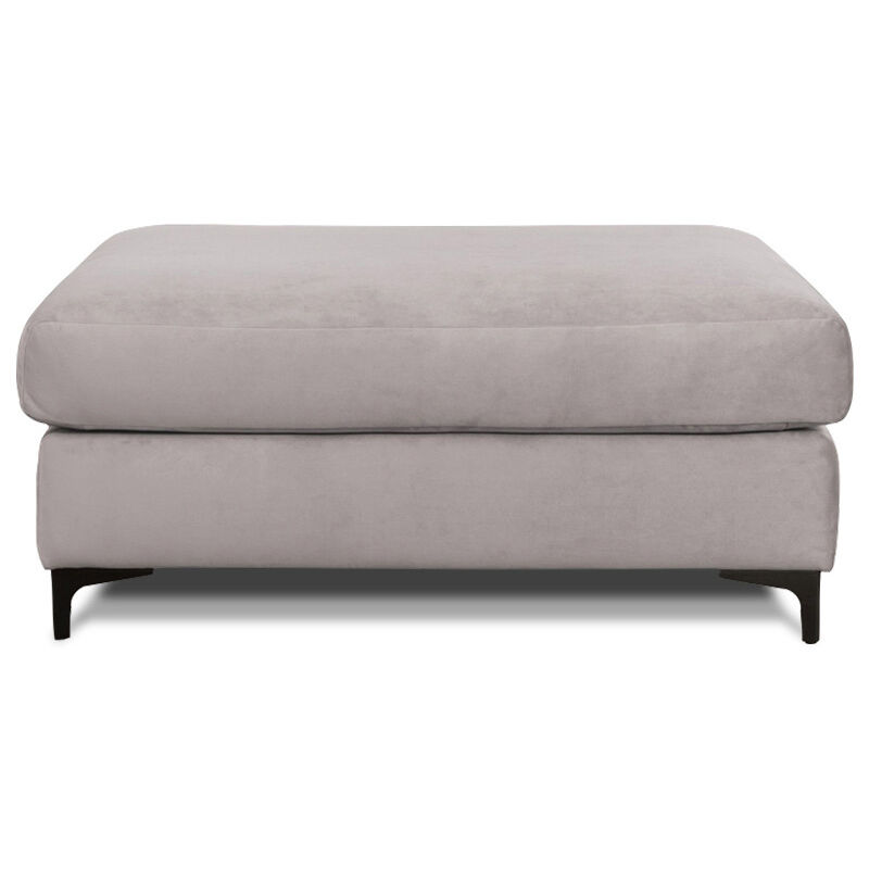Pouf Fiesole Velours Gris clair - Gris clair