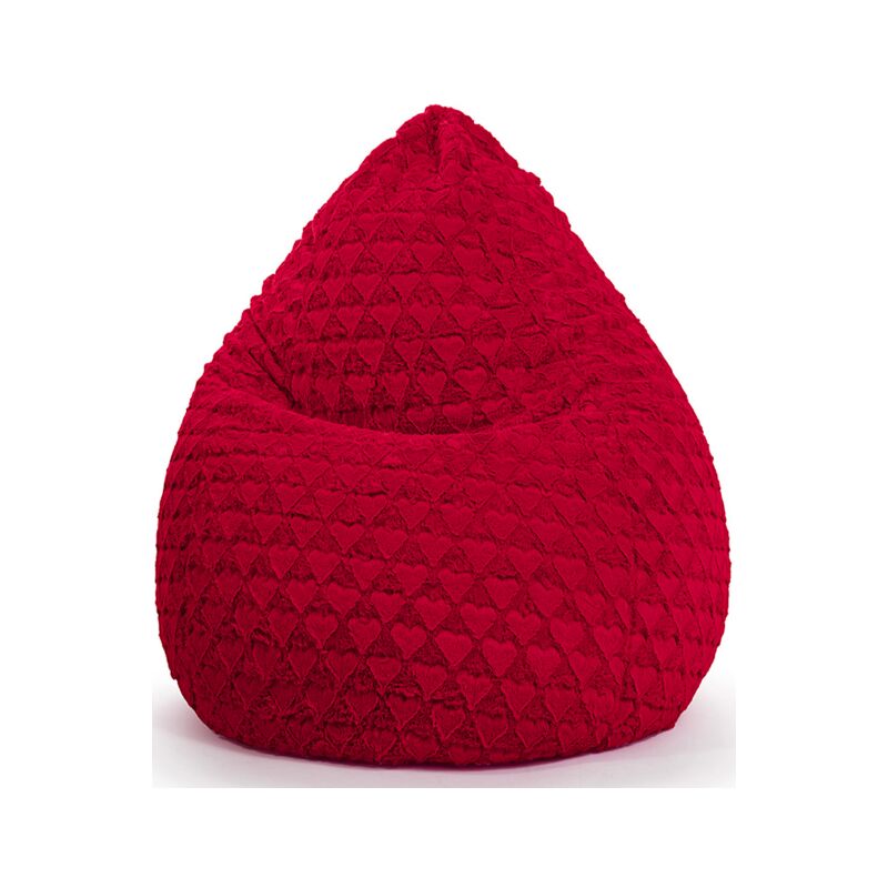 Sitting Point - Pouf Fluffy Hearts xl Rouge - Rouge