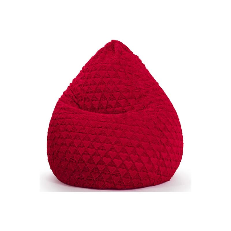 Sitting Point - Pouf Fluffy Hearts l Rouge - Rouge