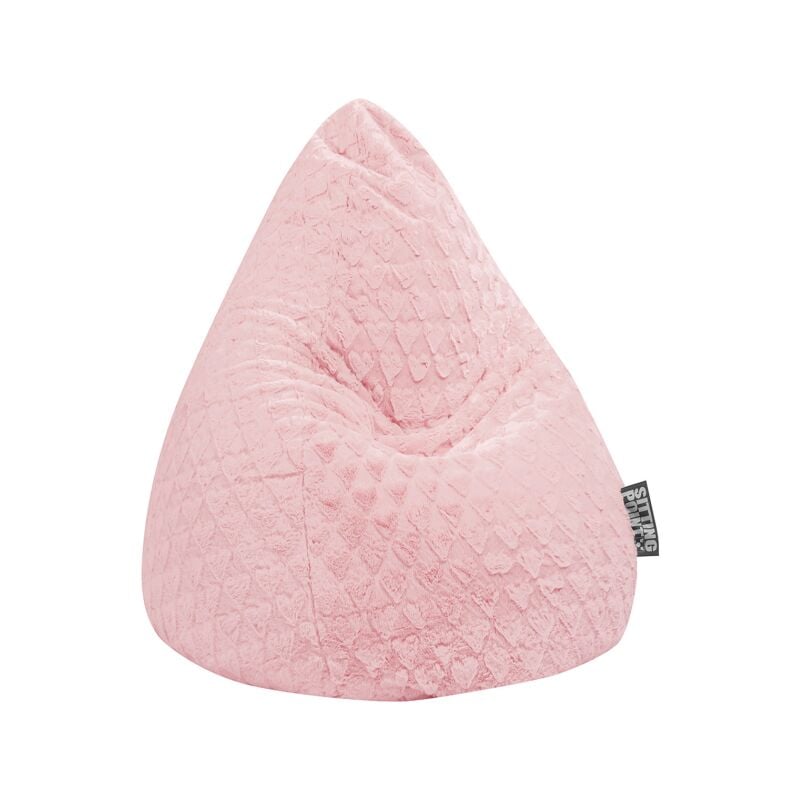 Pouf Fluffy Hearts xl Rose clair