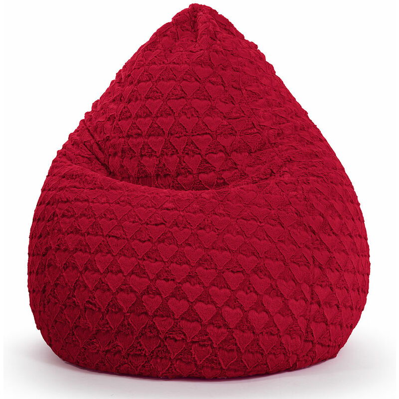 Pouf Fluffy Hearts XL rouge - rouge