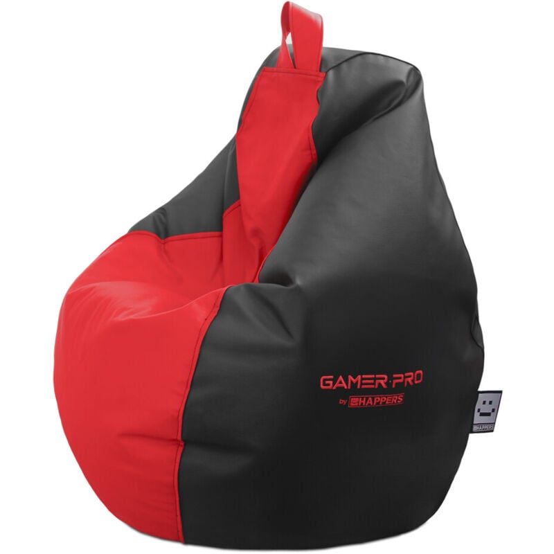 Pouf Gamer pro Similicuir Indoor Rouge xxl Happers Idéal pour jouer avec votre console de jeux