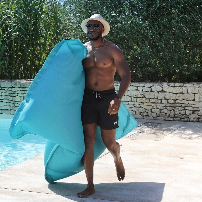 Pouf géant extérieur flottant Colorfun - Bleu Atoll