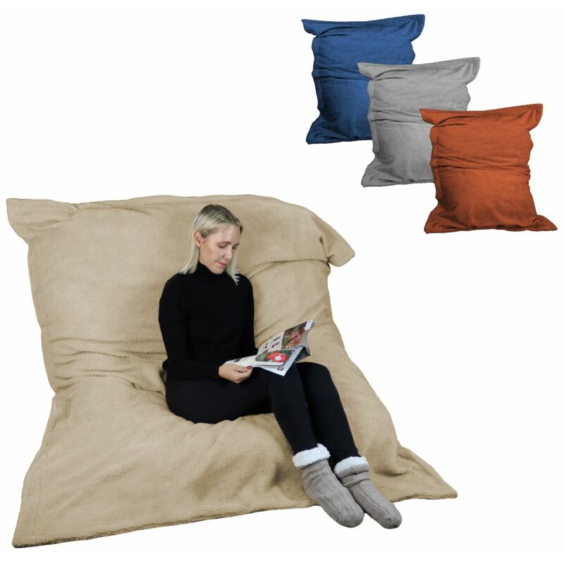 Pouf xxl d&eacute;houssable 150x180cm - beige