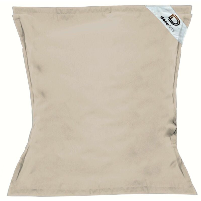 Pouf Géant xxl Intérieur et Extérieur, Déhoussable, Salon, Jardin Deco Arts Beige