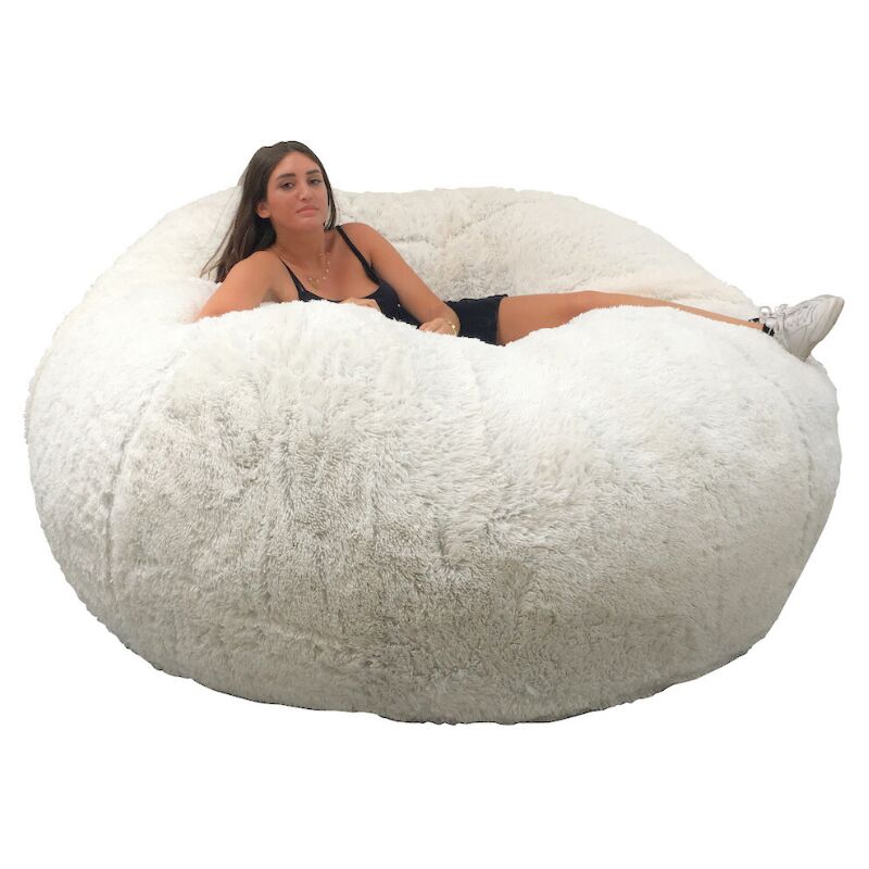 Pouf Géant Fourrure - 160 cm - Banabag Blanc Bananair