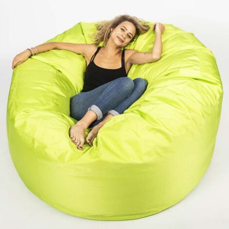 Pouf Géant Rond XXL Extérieur En Tissu Résistant Outdoor Vert Lime, Déhoussable, Pour Jardin, terrasse - TiTAN