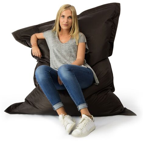 Pouf Géant XL 160 x120 cm Intérieur et Extérieur, Déhoussable, Salon, Jardin, Marron BiG52