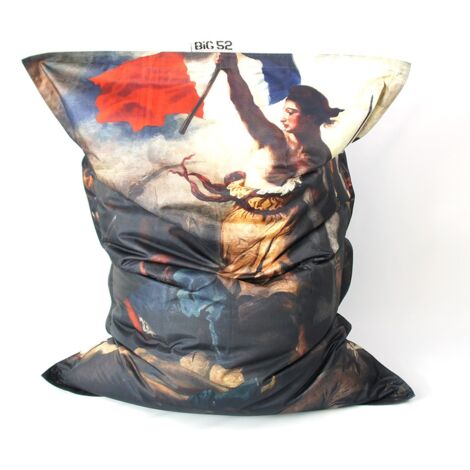 Pouf Géant XL Imprimé, Déhoussable, Intérieur, Salon, Chambre, Marianne Révolution BiG52