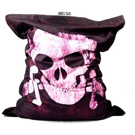 Pouf Géant XL Imprimé, Déhoussable, Intérieur, Salon, Chambre, Tête de mort BiG52