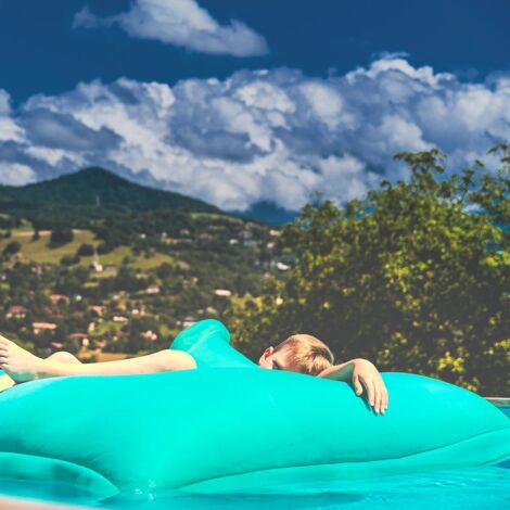 Pouf Géant XXL Déhoussable, Flottant Pour Piscine, Turquoise POOL BiG52