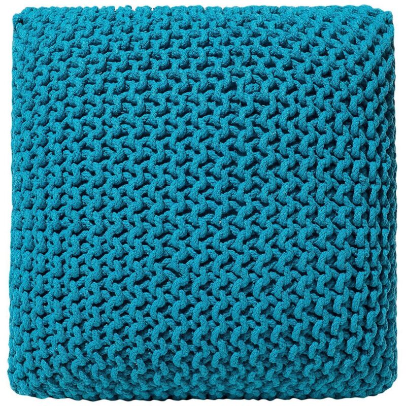 Beliani Pouf Conrad Baumwolle Seeblau