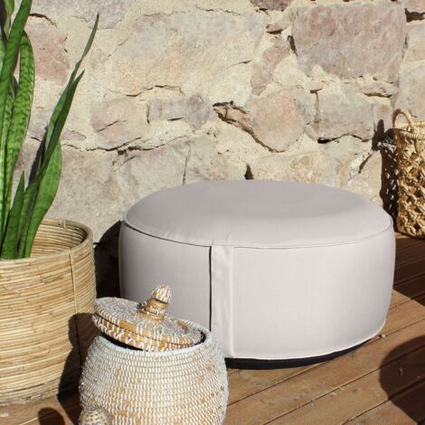 Pouf gonflable 55x25 cm – 100% polyester – Garnissage PVC – Léger et transportable pour extérieur – Confort optimal – Enjoy Home