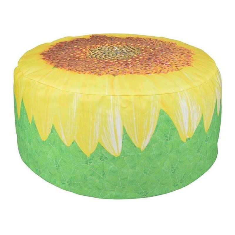 Pouf extérieur avec imprimé déco Tournesol