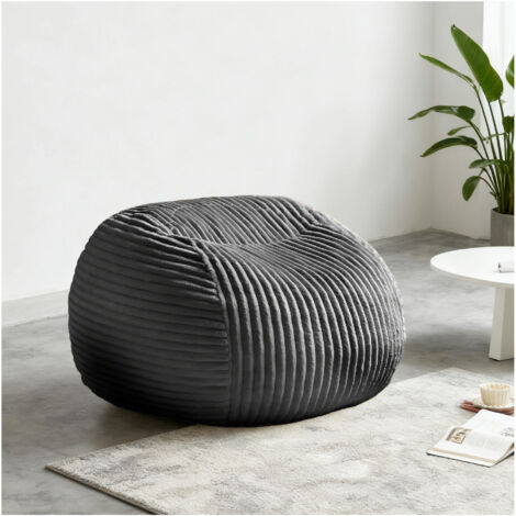 Pouf gris haut de gamme pour adultes - canapé de loisirs ultra moelleux en mousse à mémoire de forme et fauteuil de lecture confortable, adapté à la chambre, au salon et au dortoir.