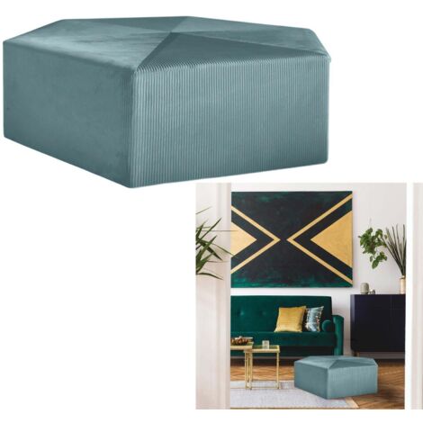 Pouf hexagonal en velours côtelé GIULIA