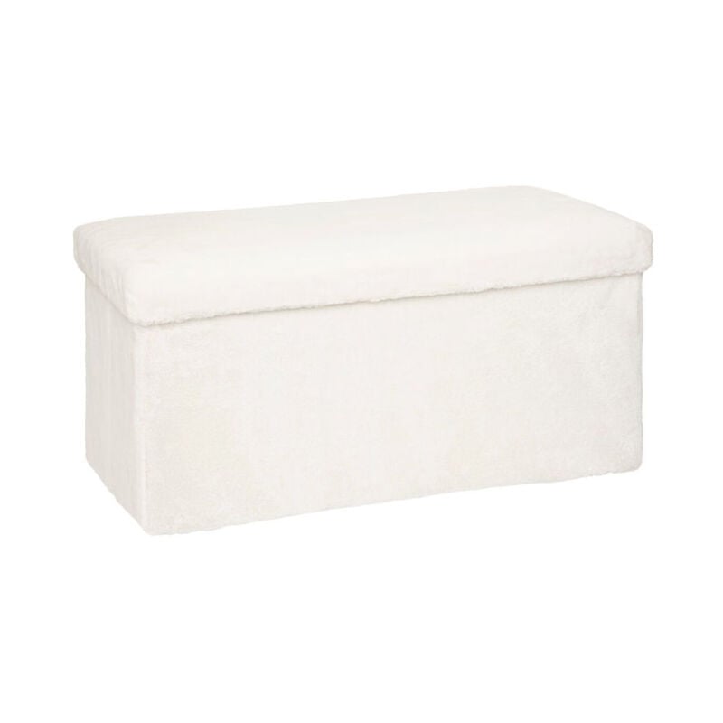 Pouf Imitation Fourrure Pliable 'Ezzio' 76cm Blanc