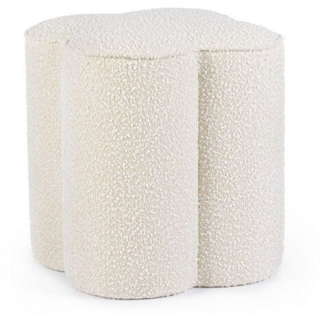Pouf in Bouclé Grigio Moderno da Interno - WALKER - Colore: Marrone
