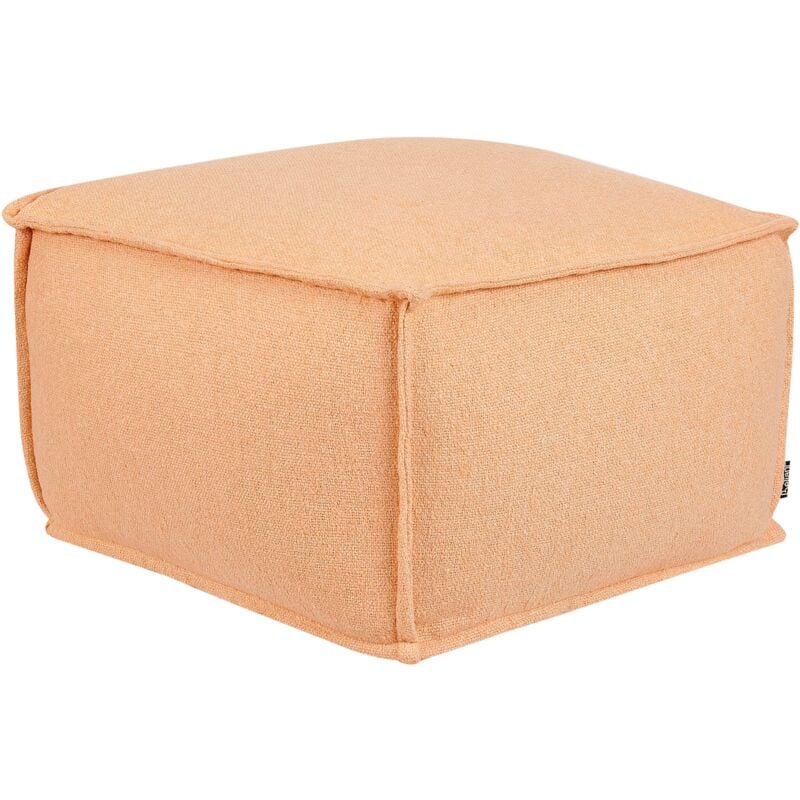 Pouf in cotone arancione imbottito con EPS di forma quadrata 50 x 50 cm Sherali