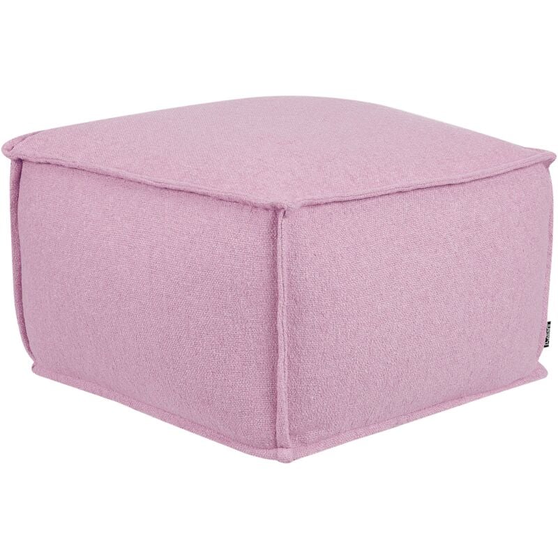 Pouf in cotone rosa imbottito con eps di forma quadrata 50 x 50 cm Sherali