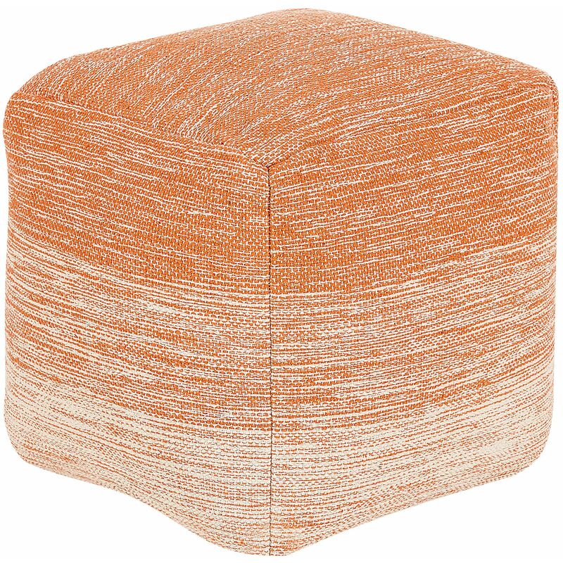 Pouf in tessuto arancione 40 x 40 cm Hirri