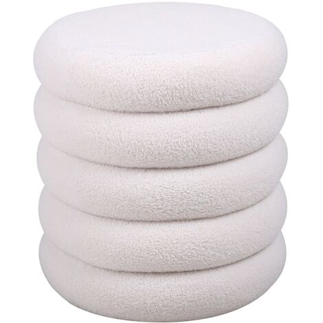 Pouf in Tessuto bouclette Panna - ECAMBI