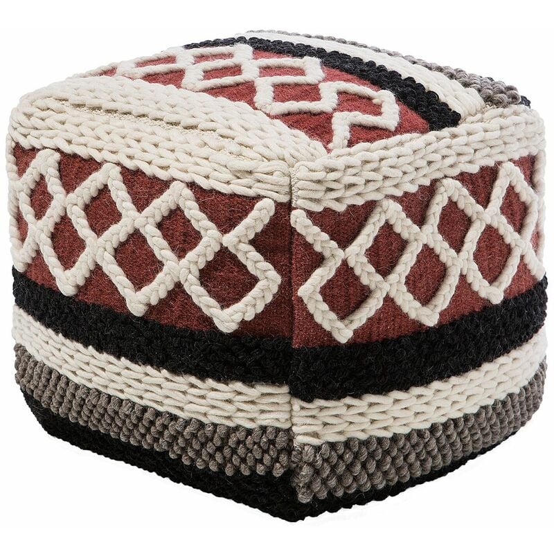 Pouf in tessuto multicolore 42 x 48 cm Sagar