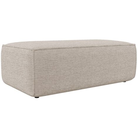 Pouf in Tessuto testurizzato Beige - AMELIA