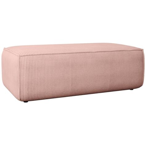 Pouf in Velluto a coste Rosa cipria - AMELIA